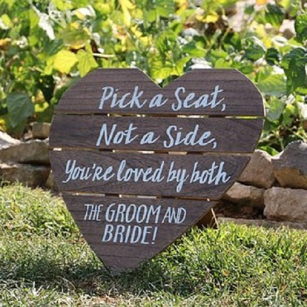 Wedding Seating Sign, Pick A Seat Not A Side Sign, Wedding