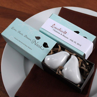 Birds of a Feather Salt and Pepper Shakers - Forever Wedding Favors