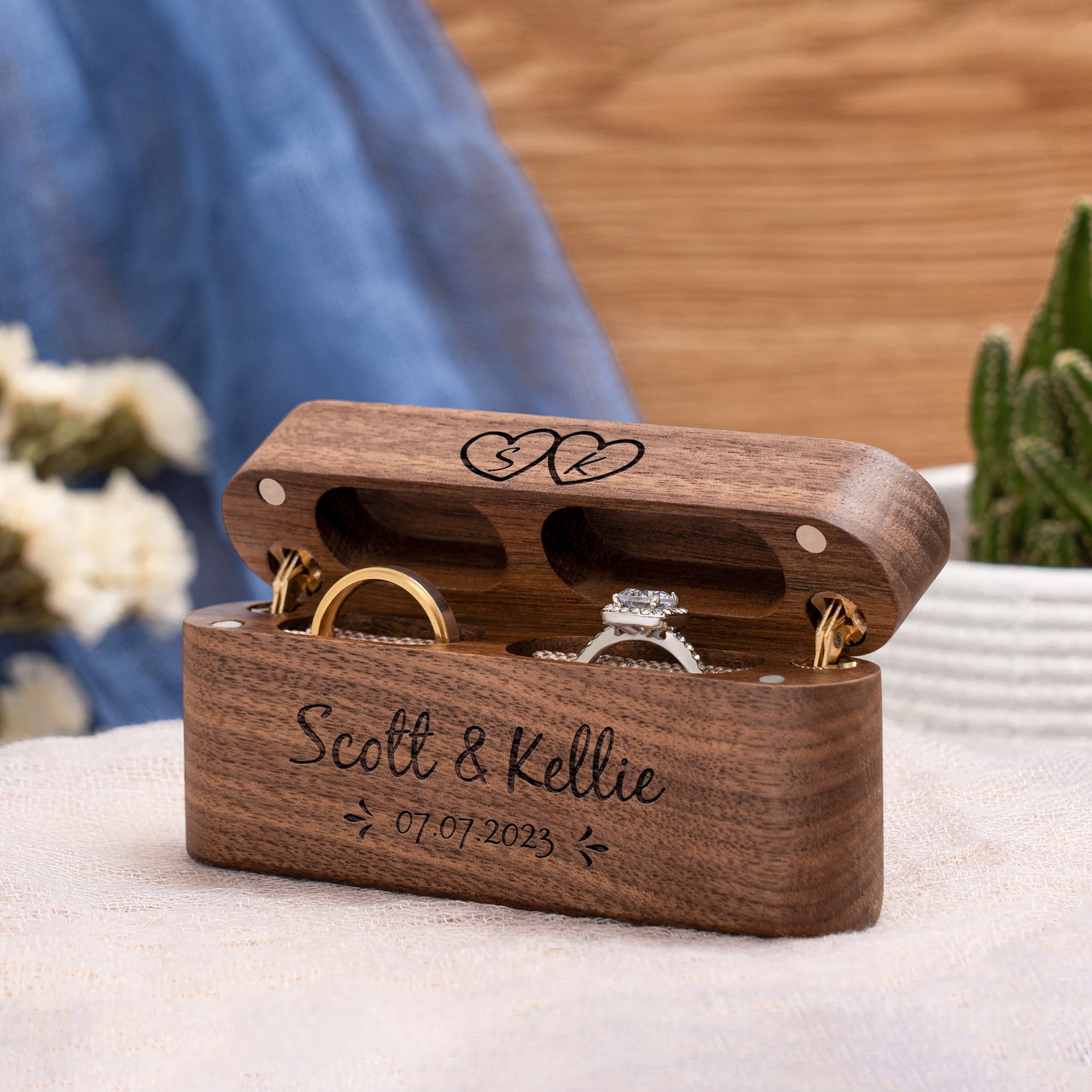 Couples Custom Ring Box Forever Wedding Favors - Main Image