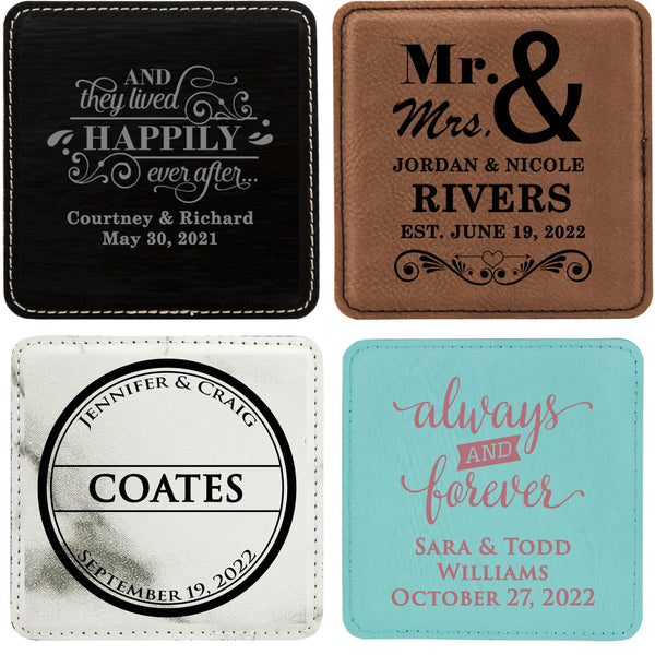 Personalized Wedding Coasters - Custom Wedding Gifts