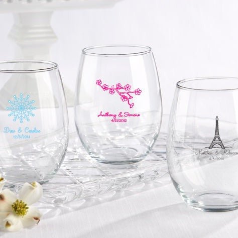 Set of 6 - Custom Engraved Bridal Party Wine Glass, Personalized
