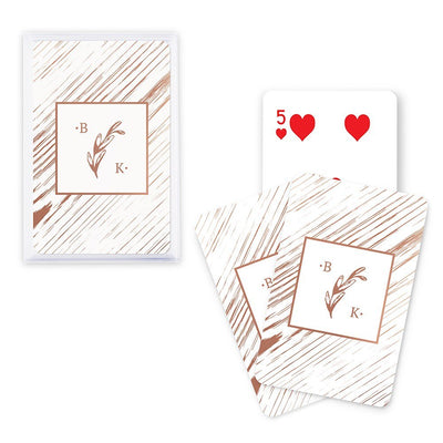 Rustic Monogram - Metallic Foil Playing Cards - Forever Wedding Favors