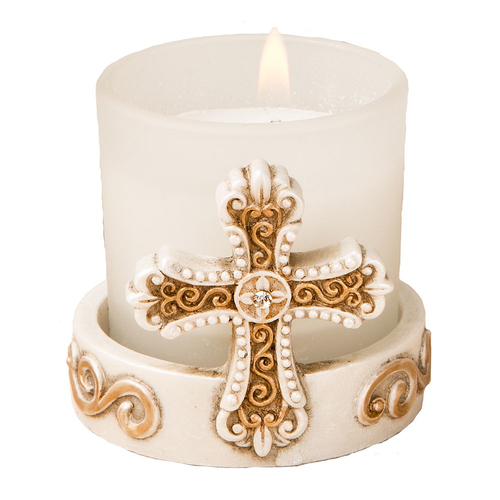 Vintage Cross Candle - Forever Wedding Favors