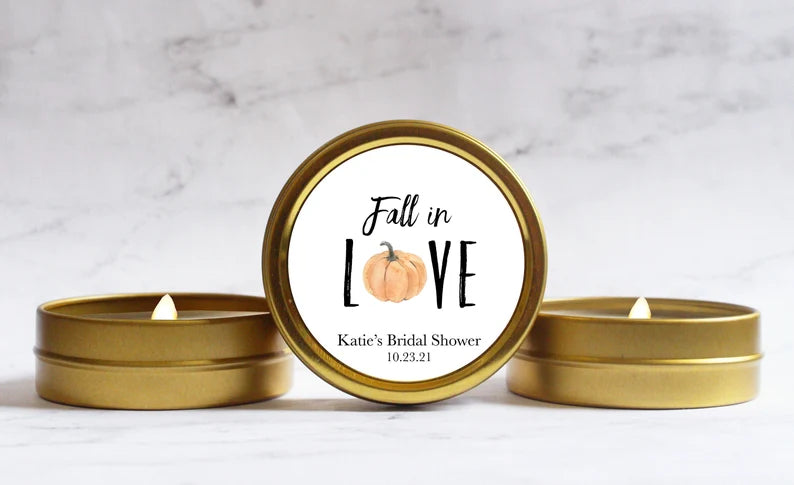 Fall in Love Bridal Shower Candle Favors