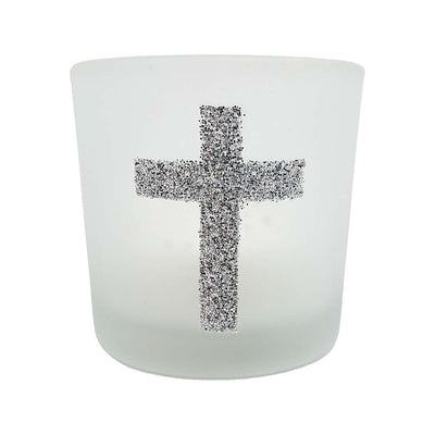 Frosted Cross Candle