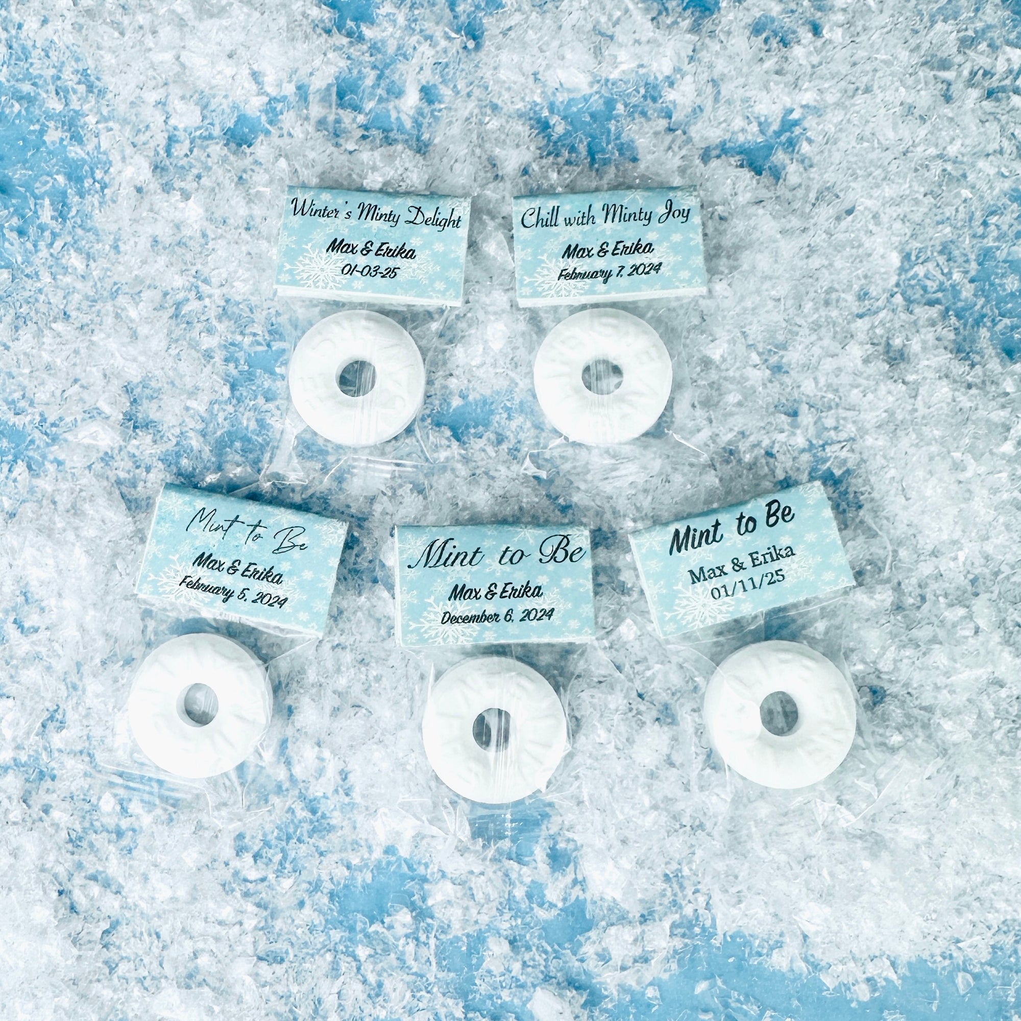 Frosty Winter Mint Favors