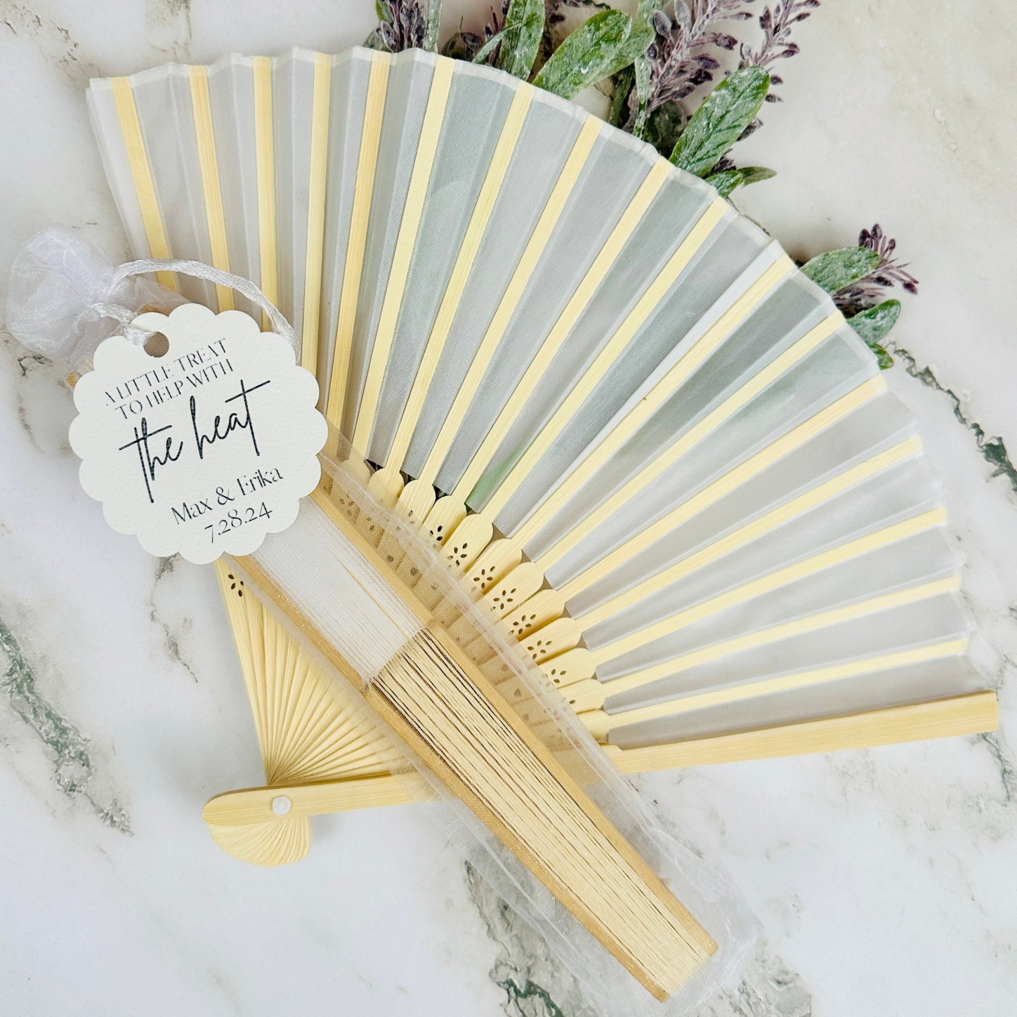  Fulmoon 100 Set Thank You Hand Fans for Wedding Guests