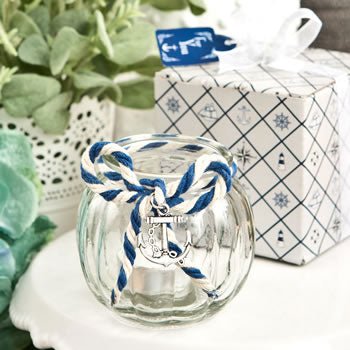 Anchor Nautical Candle Holder - Forever Wedding Favors