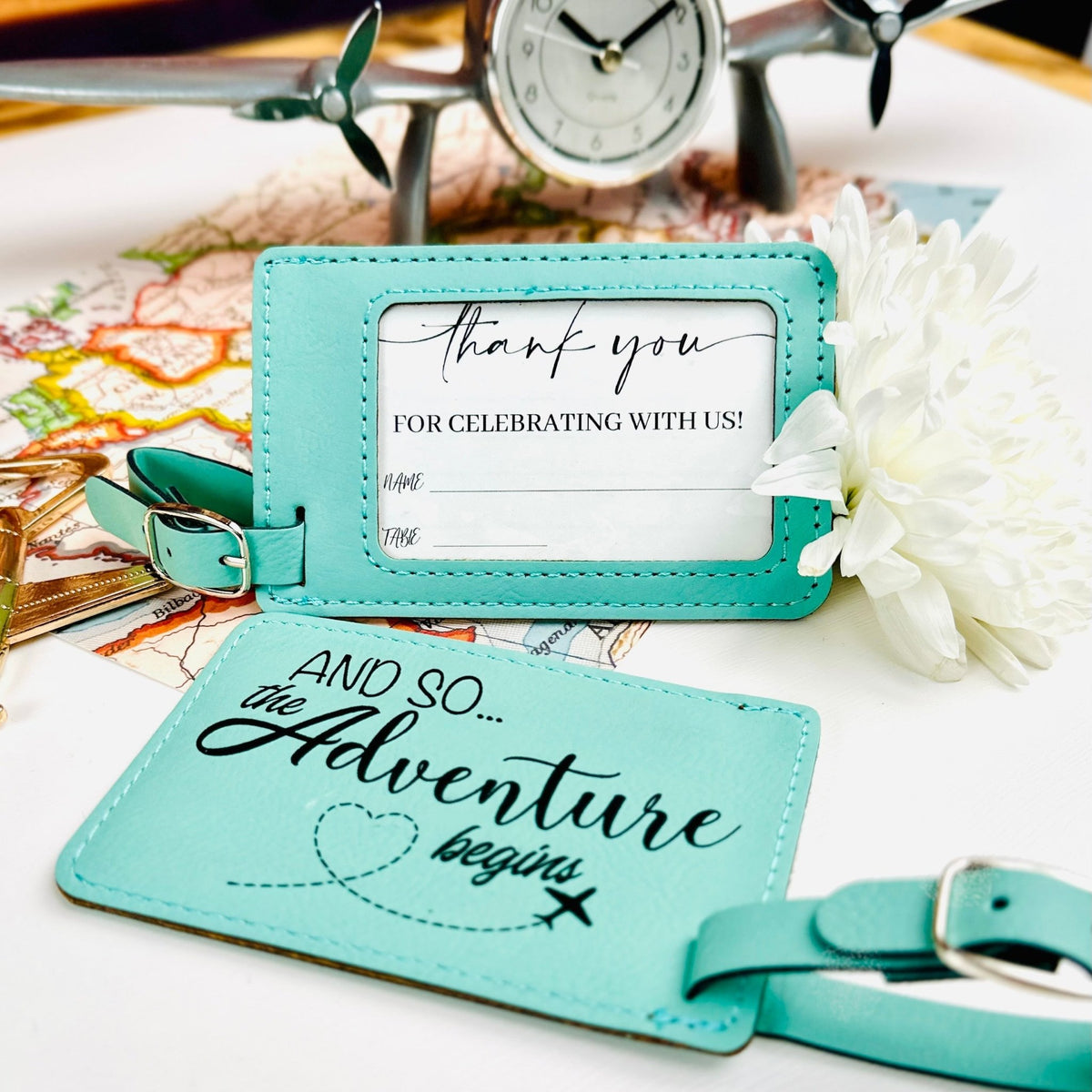 And So The Adventure Begins Luggage Tag - Forever Wedding Favors