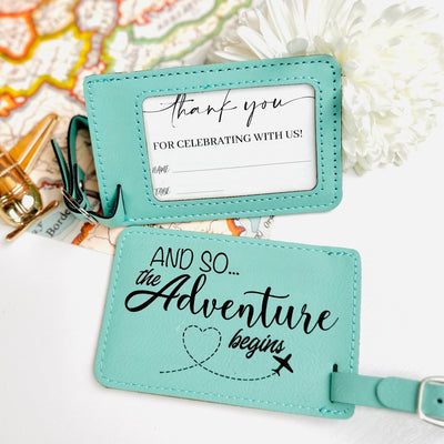 And So The Adventure Begins Luggage Tag - Forever Wedding Favors