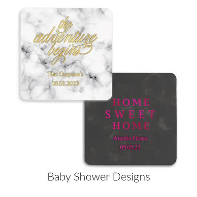 Baby Shower Marble Paper Coasters (Pack of 50) - Forever Wedding Favors