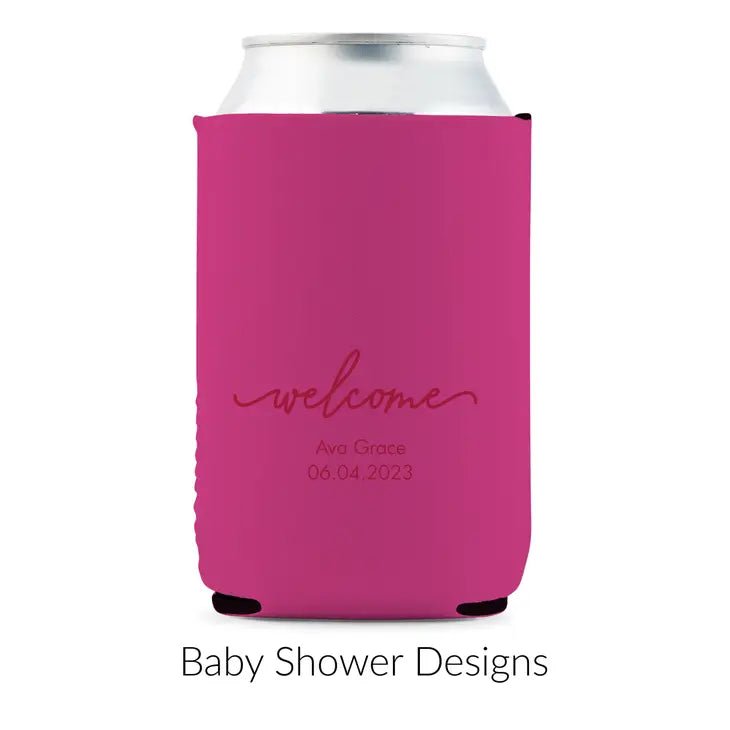 Baby Shower Neoprene Foam Beer Can Drink Holder - Forever Wedding Favors