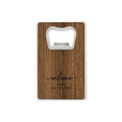 Baby Shower Wood Veneer Credit Card Bottle Opener Favor - Forever Wedding Favors