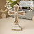 Beautiful Antique Ivory Cross Statue with Matte Gold Detailing - Forever Wedding Favors