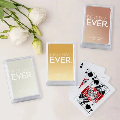 Best Day Ever Metallic Playing Cards - Forever Wedding Favors