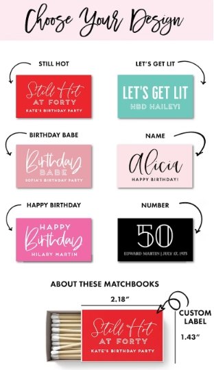 Blissful Birthday Matches - Forever Wedding Favors