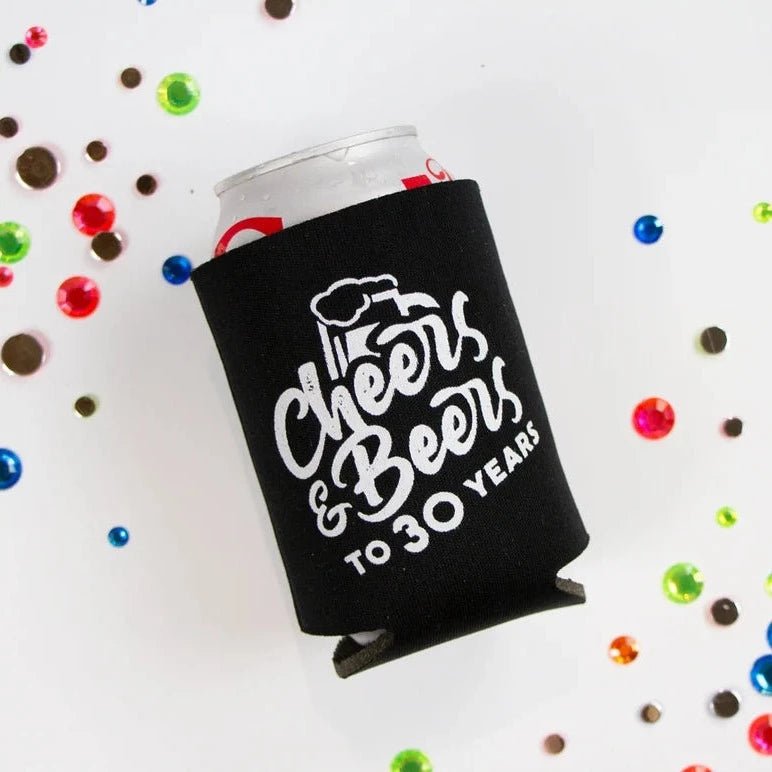 Cheers & Beers to 30 Years Can Coolers - Forever Wedding Favors