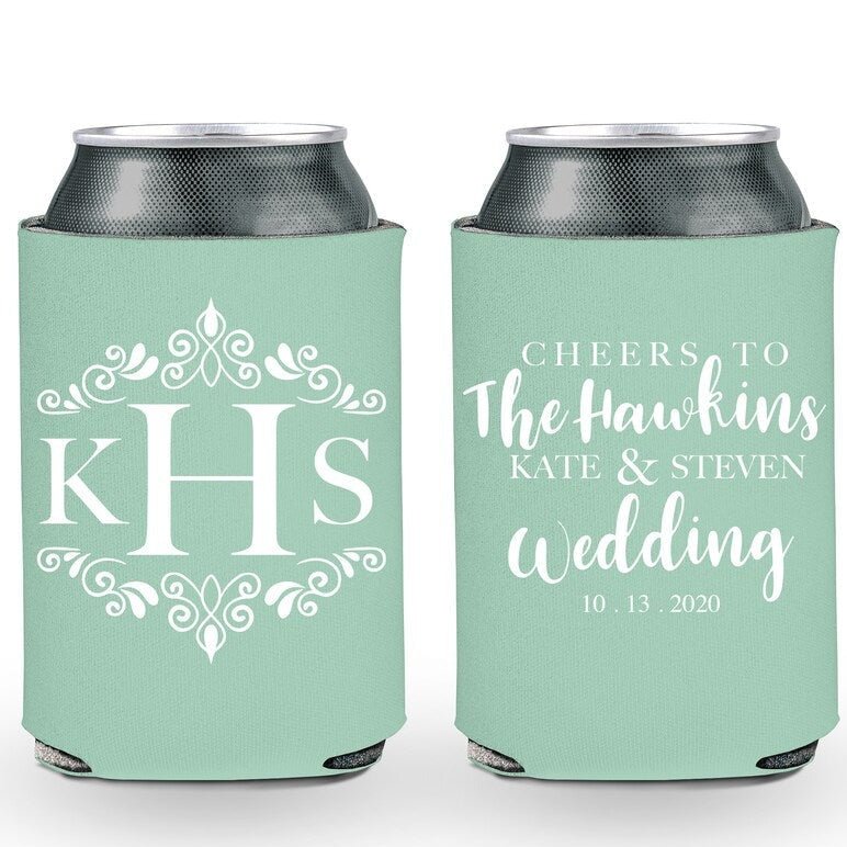 Cheers To Personalized Wedding Can Coolers - Forever Wedding Favors