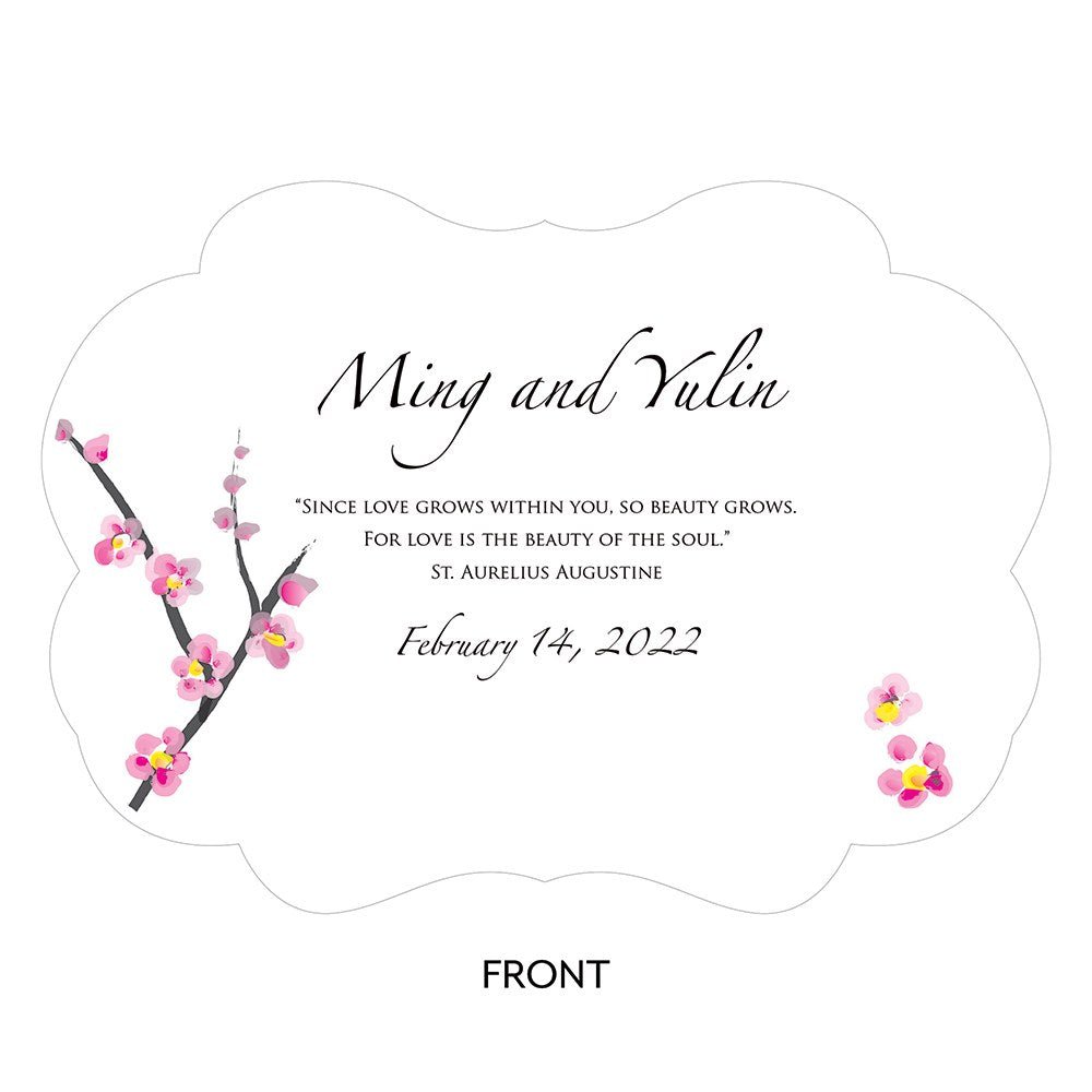 Cherry Blossom Personalized Hand Fan - Forever Wedding Favors