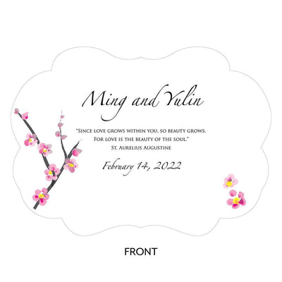 Cherry Blossom Personalized Hand Fan - Forever Wedding Favors