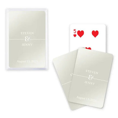 Classic Script Metallic Playing Cards - Forever Wedding Favors