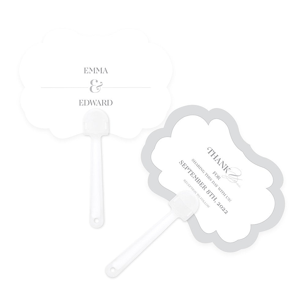 Classic Script Personalized Hand Fan - Forever Wedding Favors