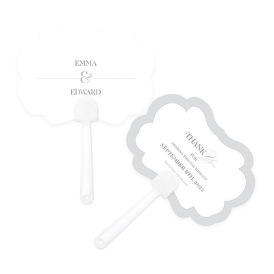 Classic Script Personalized Hand Fan - Forever Wedding Favors