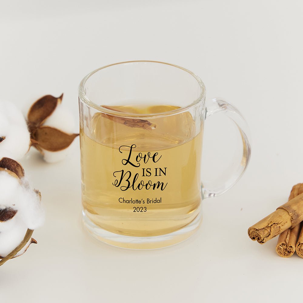 Clear Glass Coffee Mugs - Personalized - Forever Wedding Favors