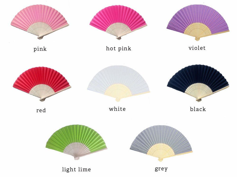 Colorful In Love Silk Hand Fans - Forever Wedding Favors