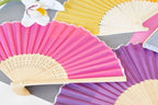 Colorful In Love Silk Hand Fans - Forever Wedding Favors