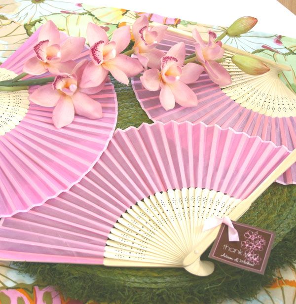 Colorful In Love Silk Hand Fans - Forever Wedding Favors