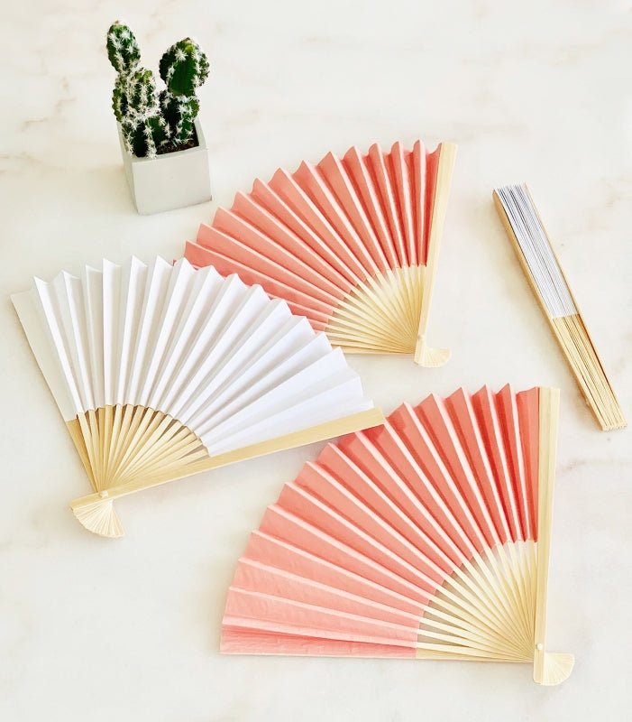 Colorful Romance Paper Hand Fans - Forever Wedding Favors