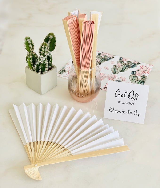 Colorful Romance Paper Hand Fans - Forever Wedding Favors