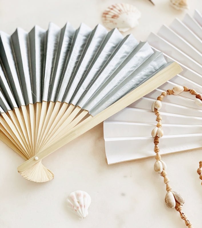 Colorful Romance Paper Hand Fans - Forever Wedding Favors