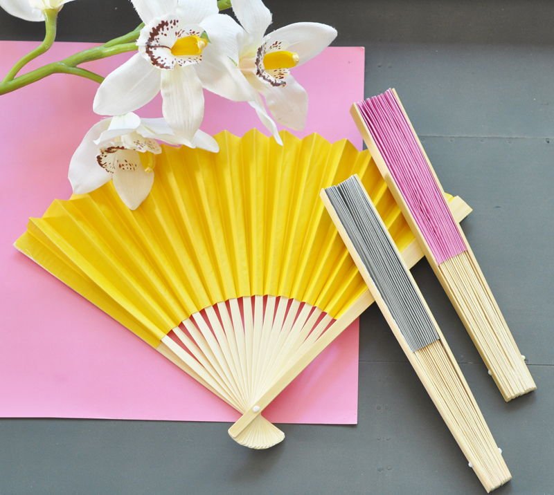 Colorful Romance Paper Hand Fans - Forever Wedding Favors