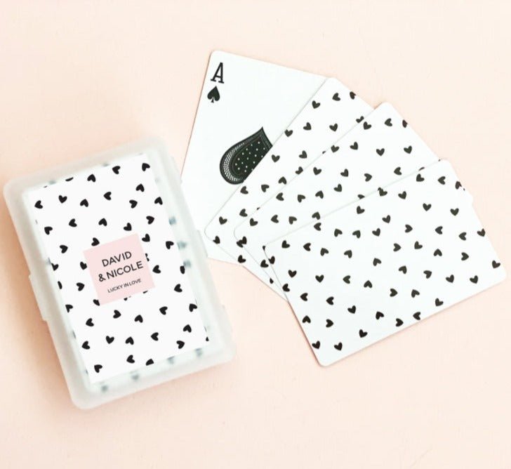 Confetti Hearts Playing Cards - Forever Wedding Favors