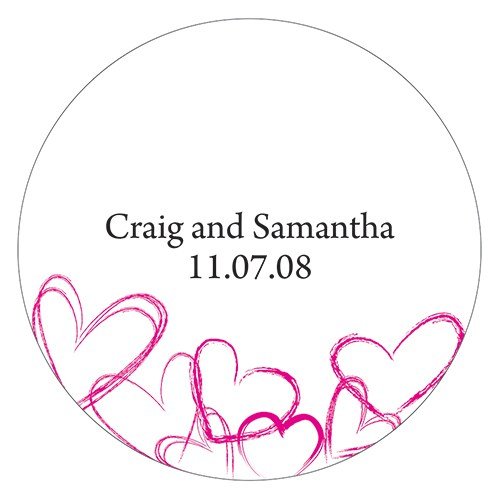 Contemporary Hearts Large Sticker - Forever Wedding Favors