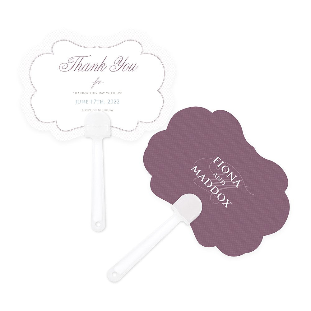 Contemporary Vintage Personalized Hand Fan - Forever Wedding Favors