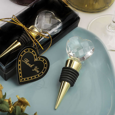 Crystal Heart Bottle Stopper - Forever Wedding Favors