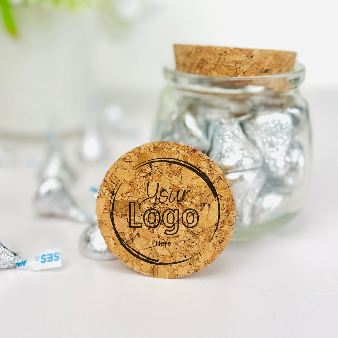 Custom Logo Mini Cork Jar - Forever Wedding Favors