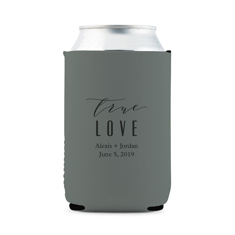 Custom Neoprene Foam Beer Can Drink Holder Gray Forever