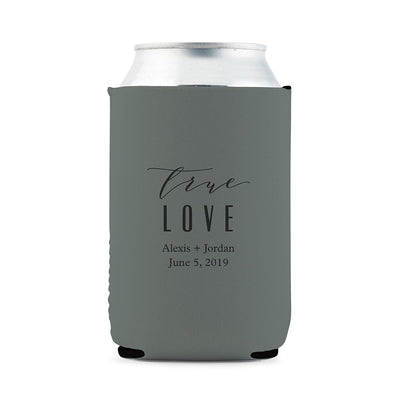 Custom Neoprene Foam Beer Can Drink Holder - Gray - Forever Wedding Favors