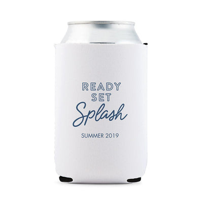 Custom Neoprene Foam Beer Can Drink Holder - White - Forever Wedding Favors