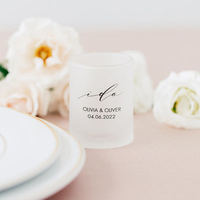Custom Printed Frosted Shot Glass - Forever Wedding Favors