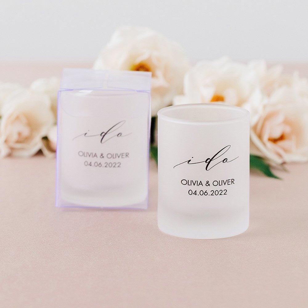 Custom Printed Frosted Shot Glass - Forever Wedding Favors