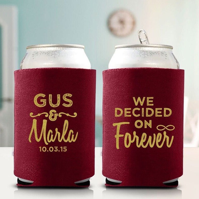 Decided On Forever Koozie - Forever Wedding Favors