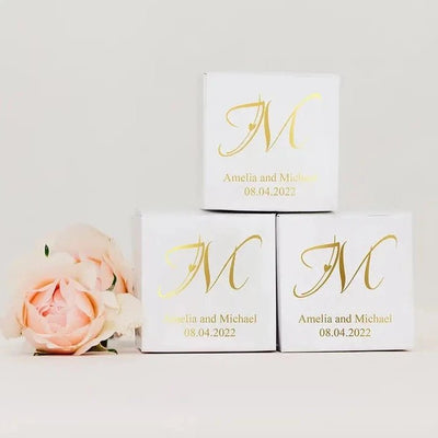 Decorative Initial Monogram Favor Boxes - Forever Wedding Favors