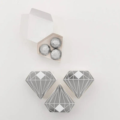Diamond Favor Box With Metallic Silver - Forever Wedding Favors