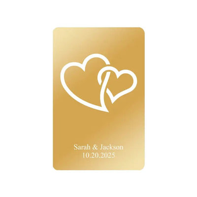 Double Hearts Metallic Playing Cards - Forever Wedding Favors