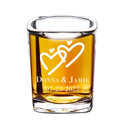 Double Hearts Shot Glass - Forever Wedding Favors